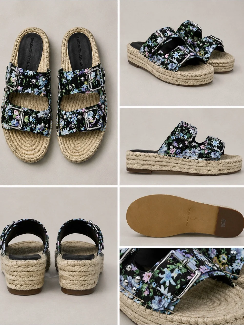 Rebecca Minkoff Floral Jodi Espadrille Platform Slides Size 10.5 NWOT